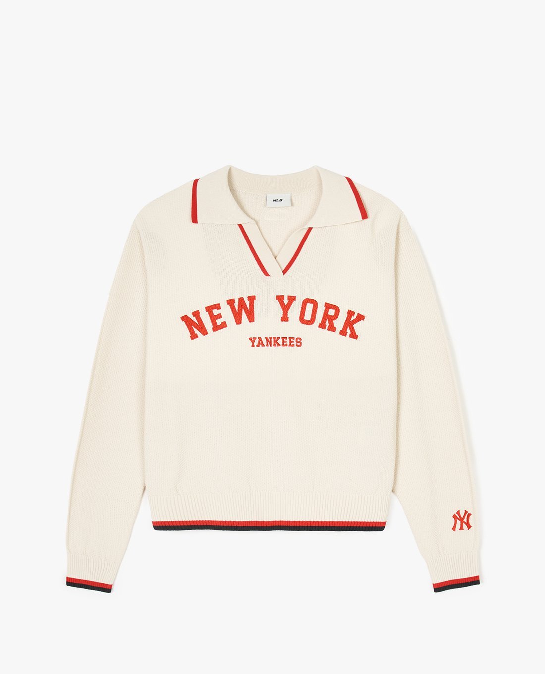 MLB - Áo sweater nữ cổ bẻ tay dài Varsity Slit Collar
