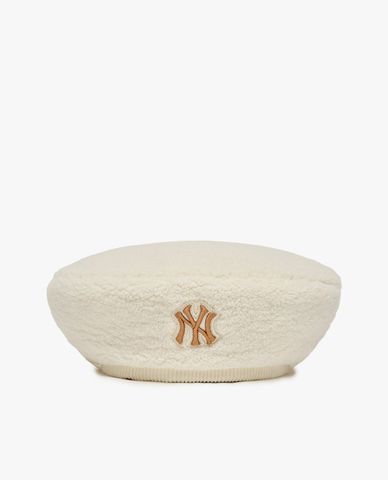  MLB - Nón beret lông cừu phối logo thời trang 