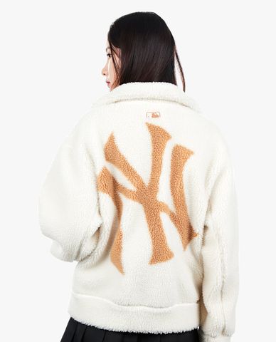  MLB - Áo khoác lông tay dài cổ bẻ Basic Mega Logo 