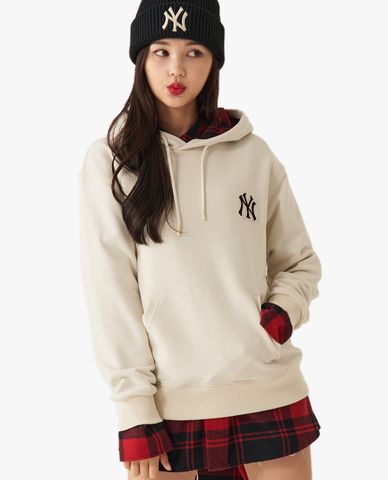  MLB - Áo hoodie tay dài phối mũ Check Big Logo 