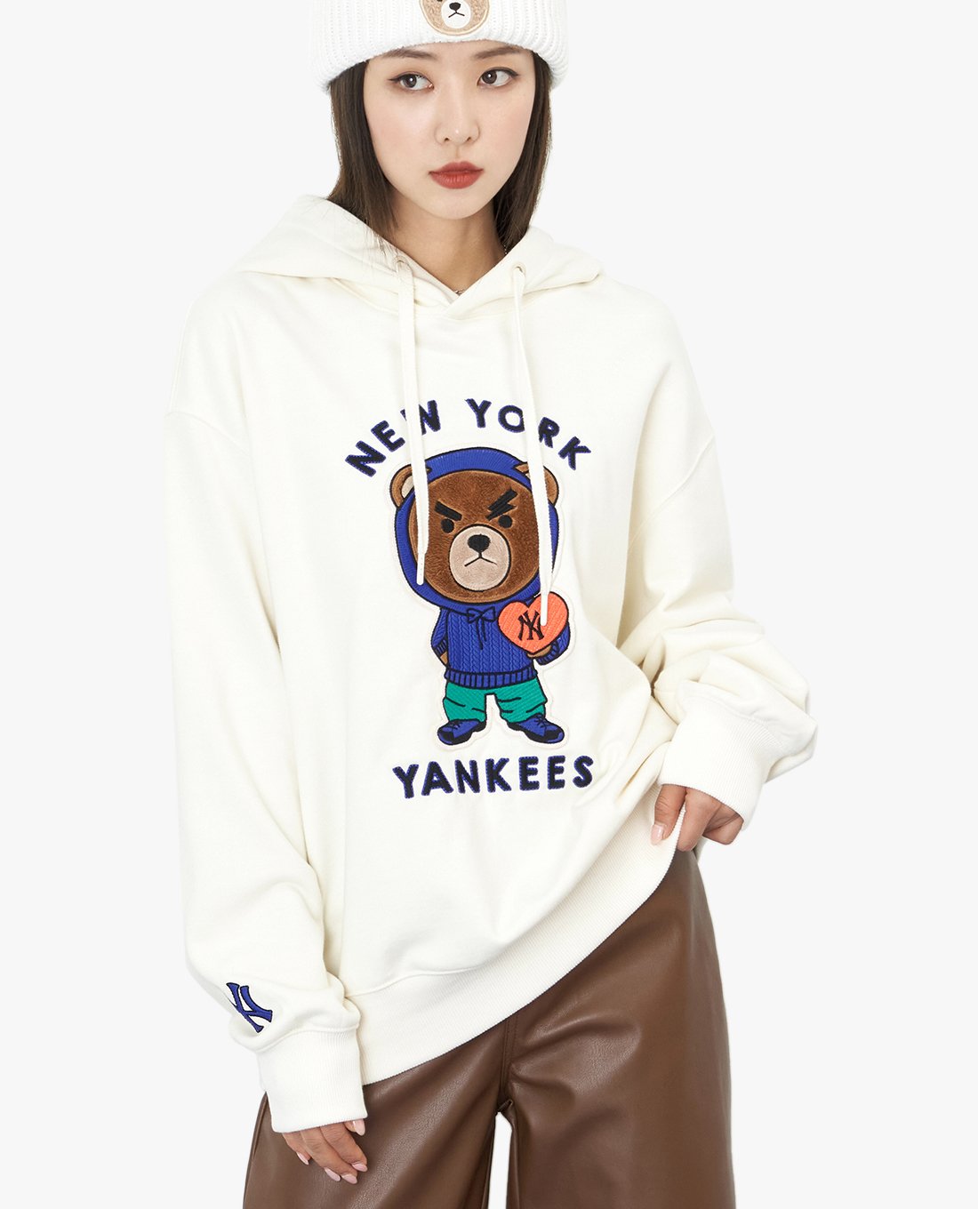 MLB - Áo hoodie tay dài phối mũ Mega Bear Mega Overfit MLB