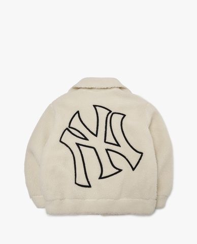  MLB - Áo khoác lông cừu cổ bẻ tay dài thời trang 