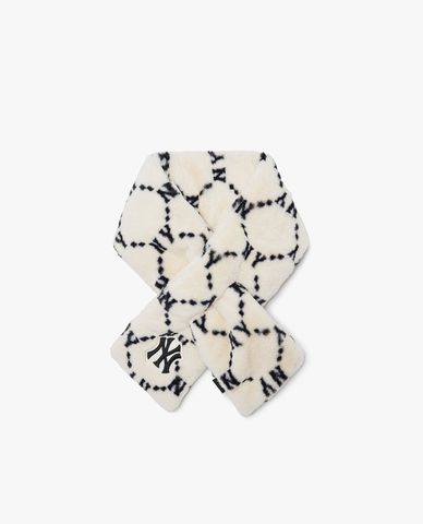  MLB - Khăn choàng unisex chữ nhật Dia Monogram Fur Muffler 