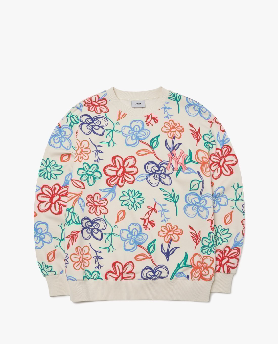 MLB - Áo sweatshirt tay dài phom suông Floral Front Colorful