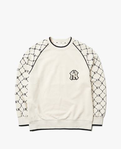  MLB - Áo sweatshirt cổ tròn dài tay Monogram 