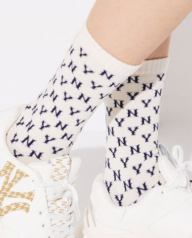  MLB - Vớ cổ cao Monogram Classic 