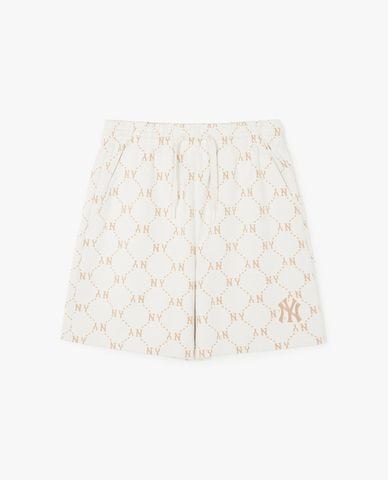  MLB - Quần short unisex ống rộng lưng thun Diamond Monogram Jacquard 