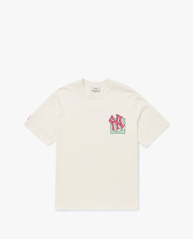  MLB - Áo thun unisex cổ tròn tay ngắn Like Cartoon 