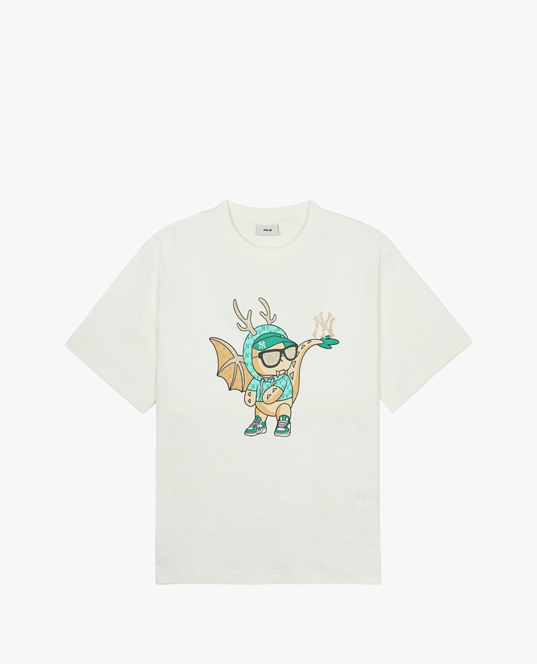 MLB - Áo thun unisex cổ tròn tay ngắn New Year Dragon Overfit