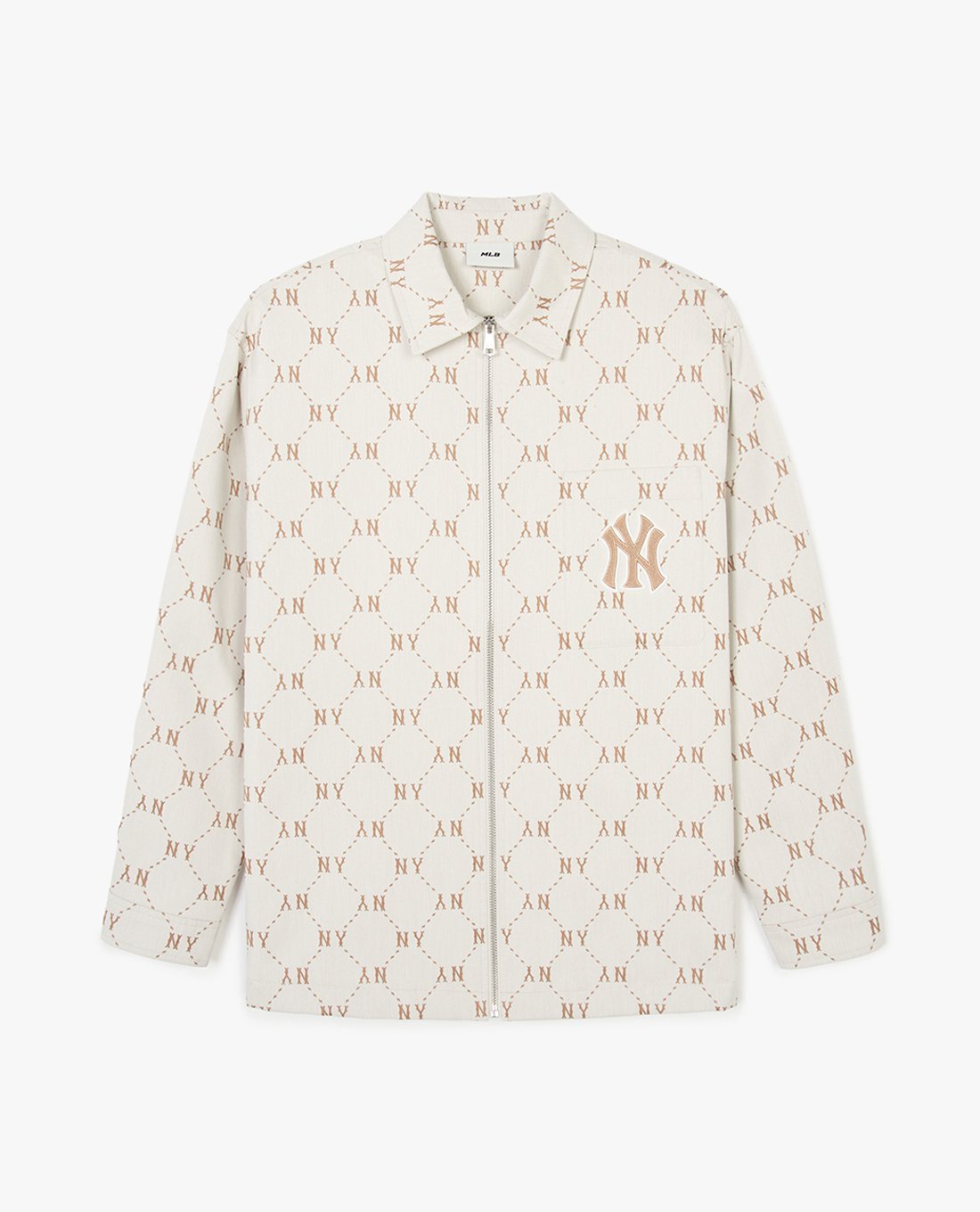 MLB - Áo sơ mi unisex cổ bẻ tay dài Monogram Jacquard