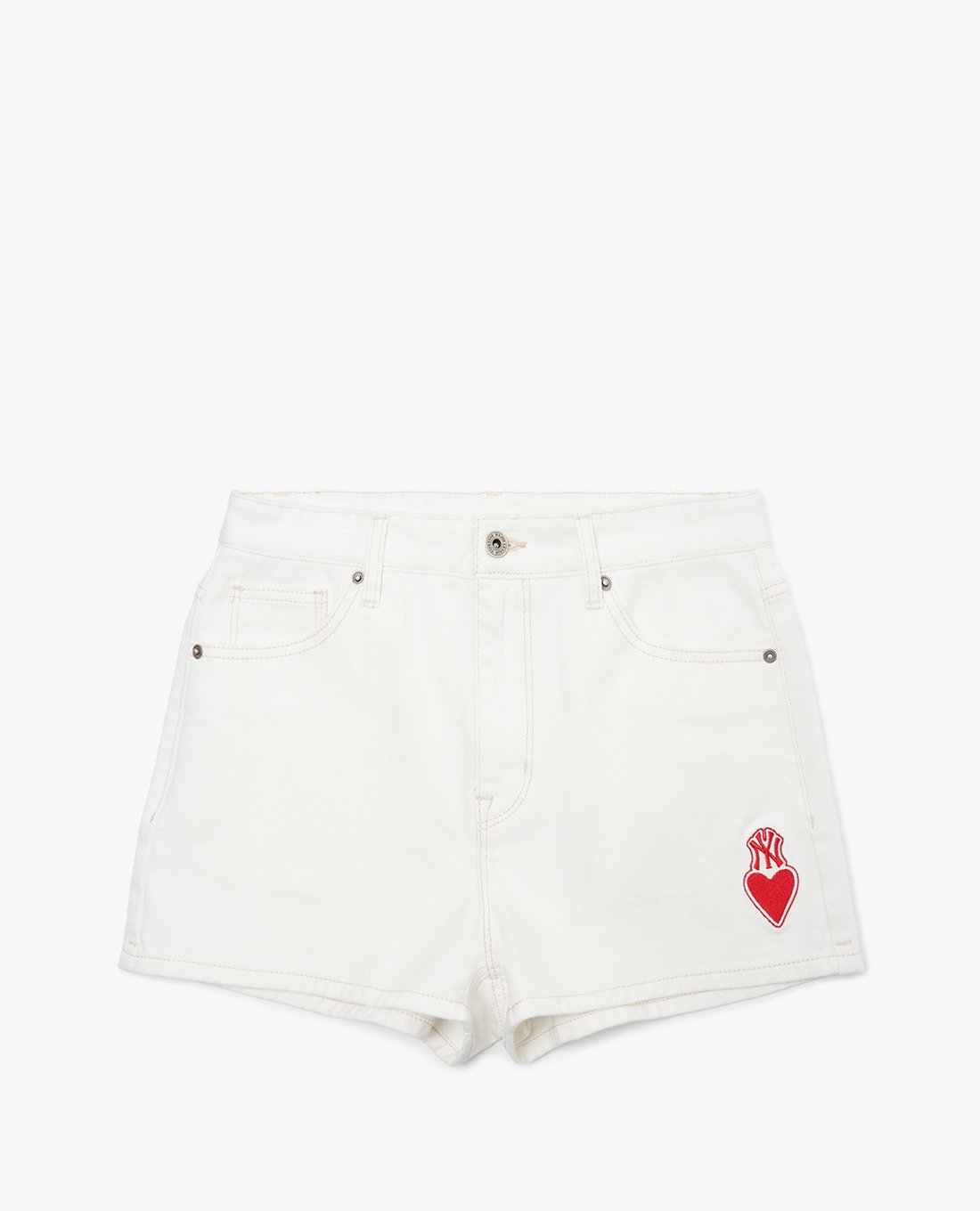 MLB - Quần shorts jeans nữ Heart
