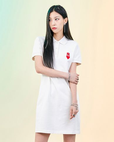  MLB - Đầm polo cổ bẻ tay ngắn Heart 
