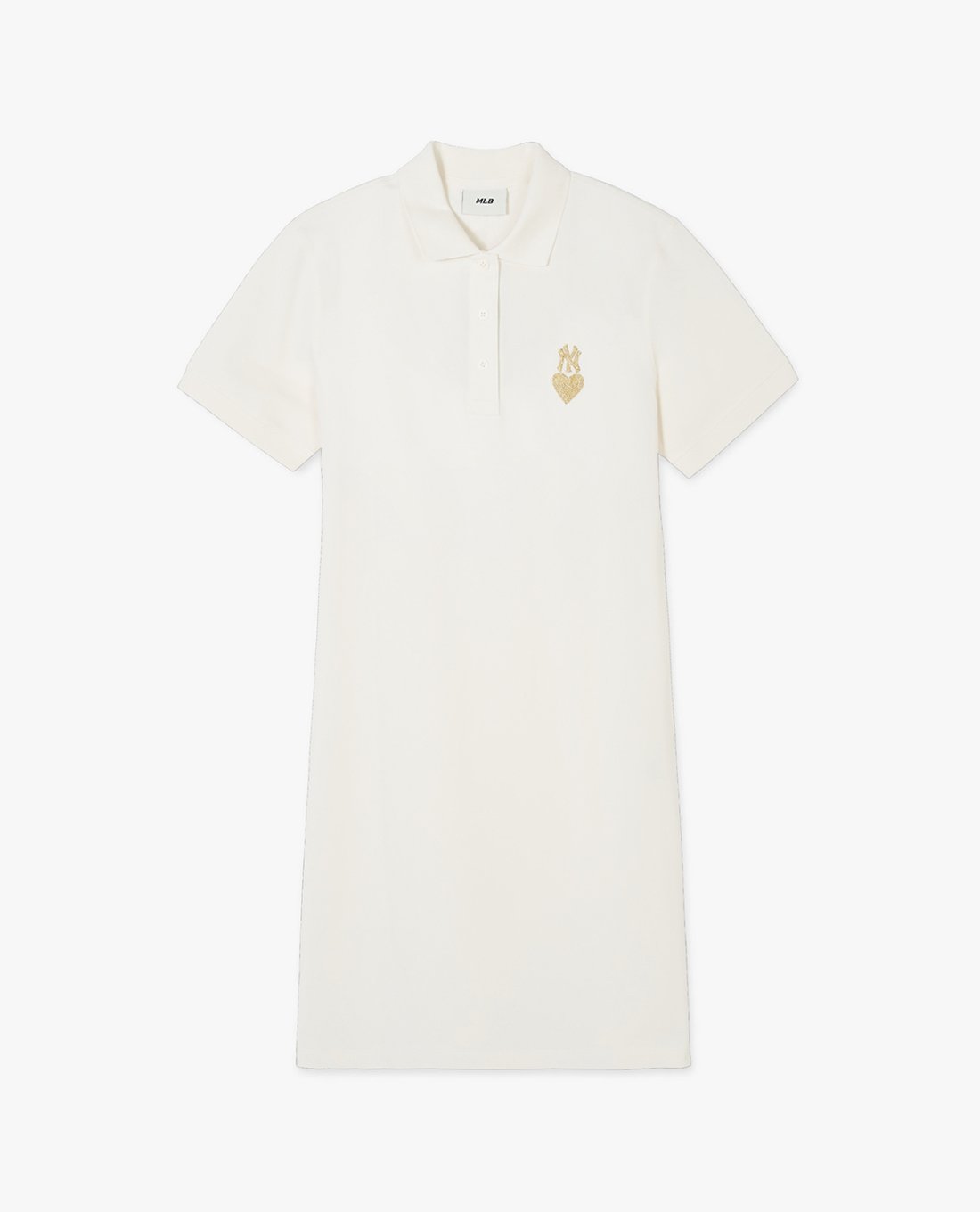 MLB - Đầm polo nữ cổ bẻ tay ngắn mini Heart Piqué