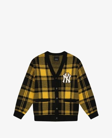  MLB - Áo khoác cardigan sọc caro Check Allover 