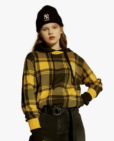  MLB - Áo sweatshirt tay dài cổ tròn Check 