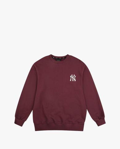  MLB - Áo sweatshirt cổ tròn tay dài phối logo New York thời trang 
