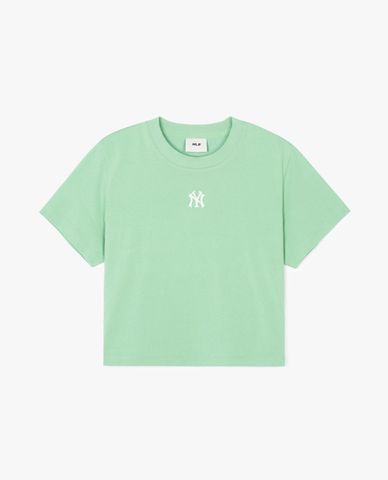  MLB - Áo croptop nữ cổ tròn tay ngắn Basic Small Logo 
