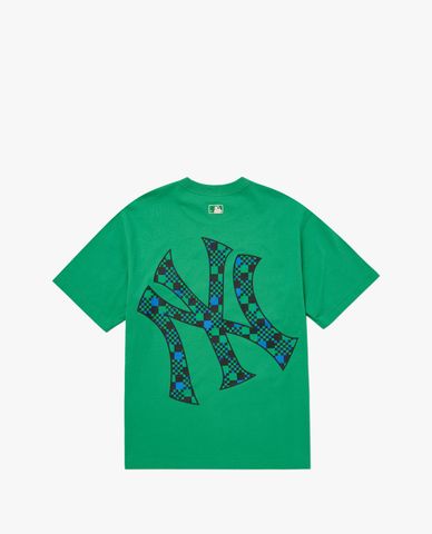  MLB - Áo thun unisex cổ tròn tay ngắn Checker Board Mega Logo 