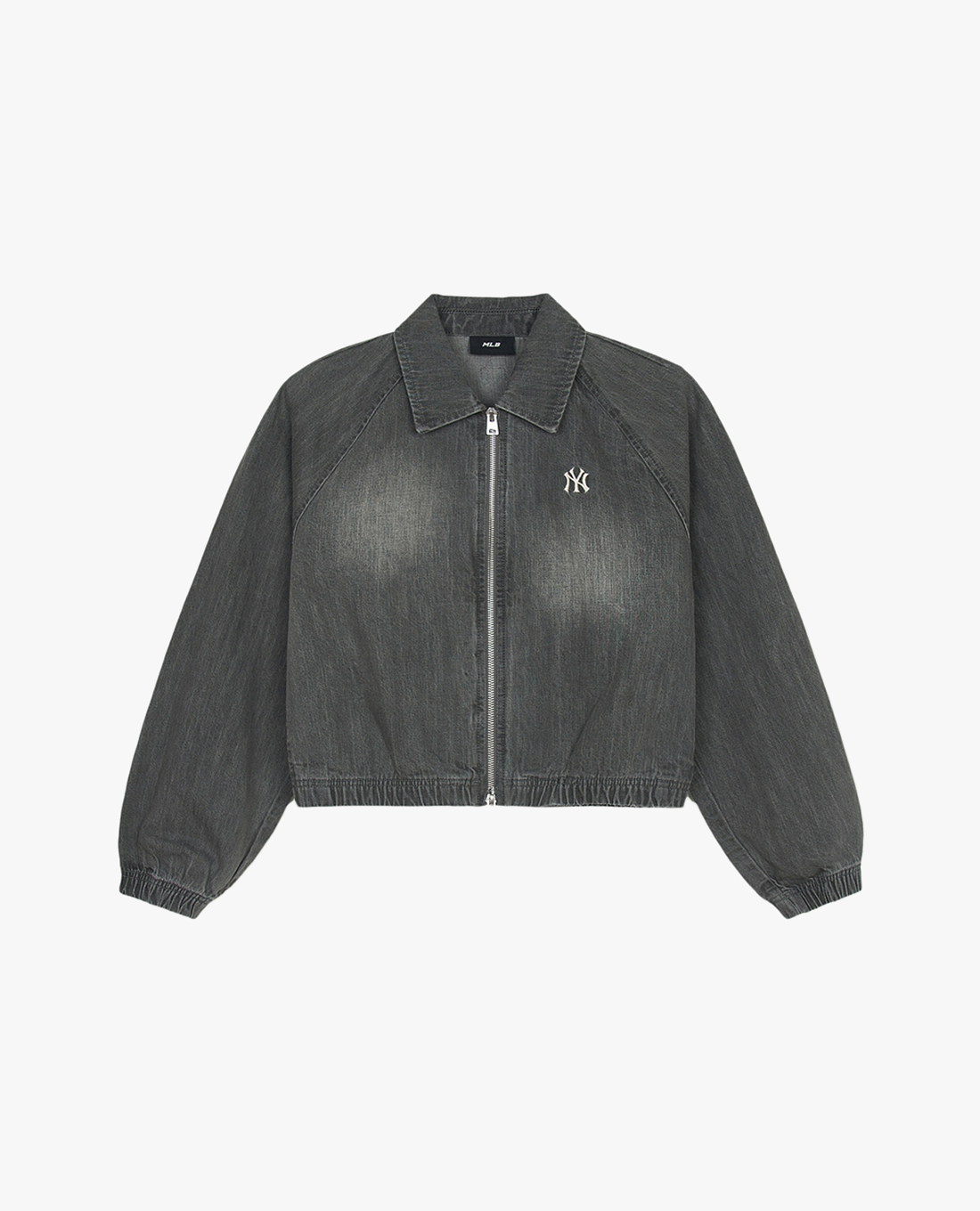 MLB - Áo khoác denim nữ phom croptop Varsity