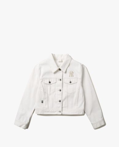  MLB - Áo khoác denim nữ phom croptop Back Logo 