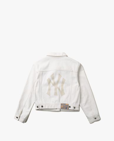  MLB - Áo khoác denim nữ phom croptop Back Logo 