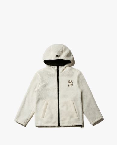  MLB - Áo khoác lông phối mũ Reversible Wool Fleece 