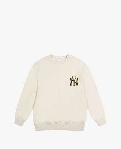  MLB - Áo sweatshirt phom suông tay dài Check Front Logo 