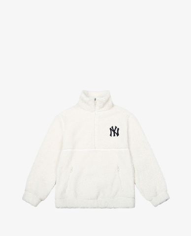  MLB - Áo khoác lông nữ cổ cao tay dài Fleece Big Logo 
