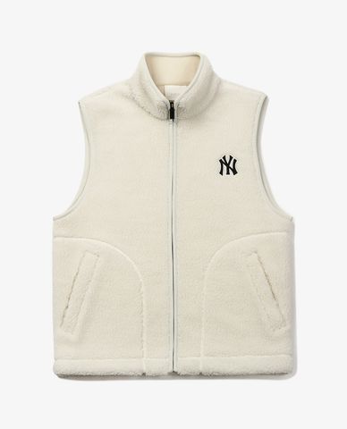  MLB - Áo khoác lông không tay phối zip Wool Fleece 
