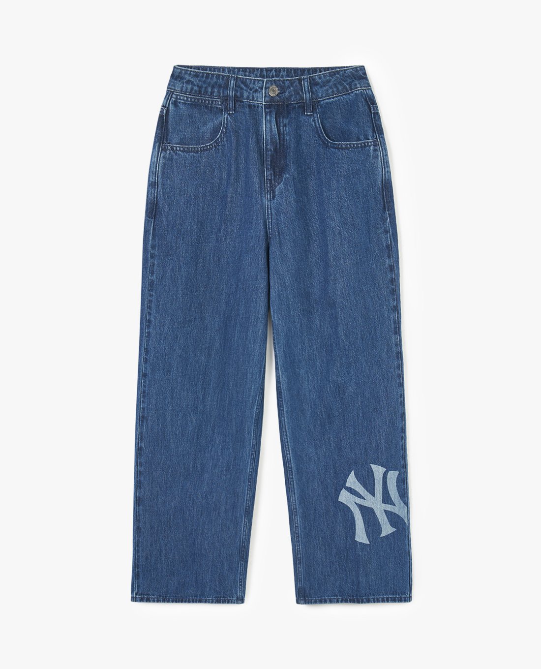 MLB - Quần jeans nữ ống rộng Basic Megalogo