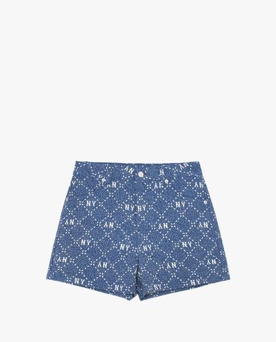  MLB - Quần shorts jeans nữ Monogram 