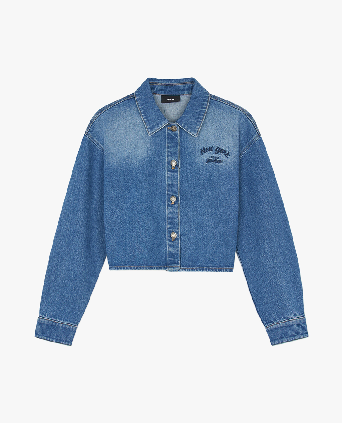 MLB - Áo sơ mi denim nữ cổ bẻ tay dài Varsity Culsive