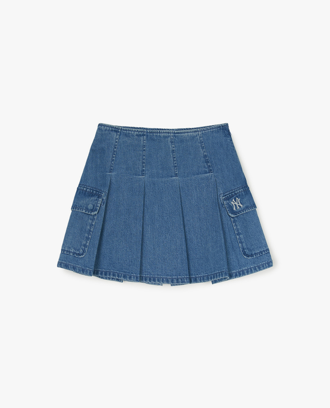 MLB - Chân váy denim xếp li mini Basic Cargo