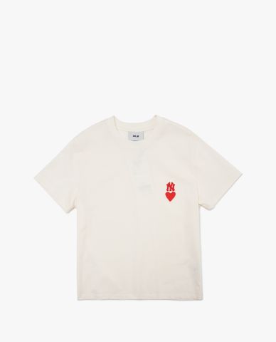  MLB - Áo thun unisex cổ tròn tay ngắn Heart 
