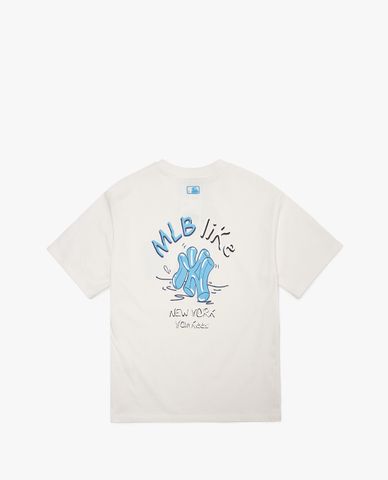  MLB - Áo thun unisex cổ tròn tay ngắn LIKE Back Logo Overfit 