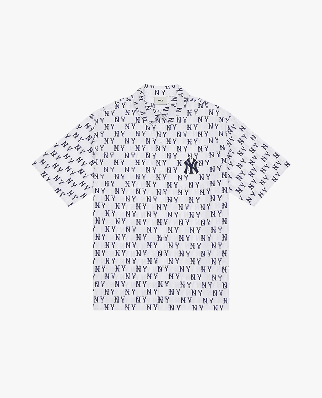 MLB - Áo sơ mi unisex cổ bẻ tay ngắn phối họa tiết monogram
