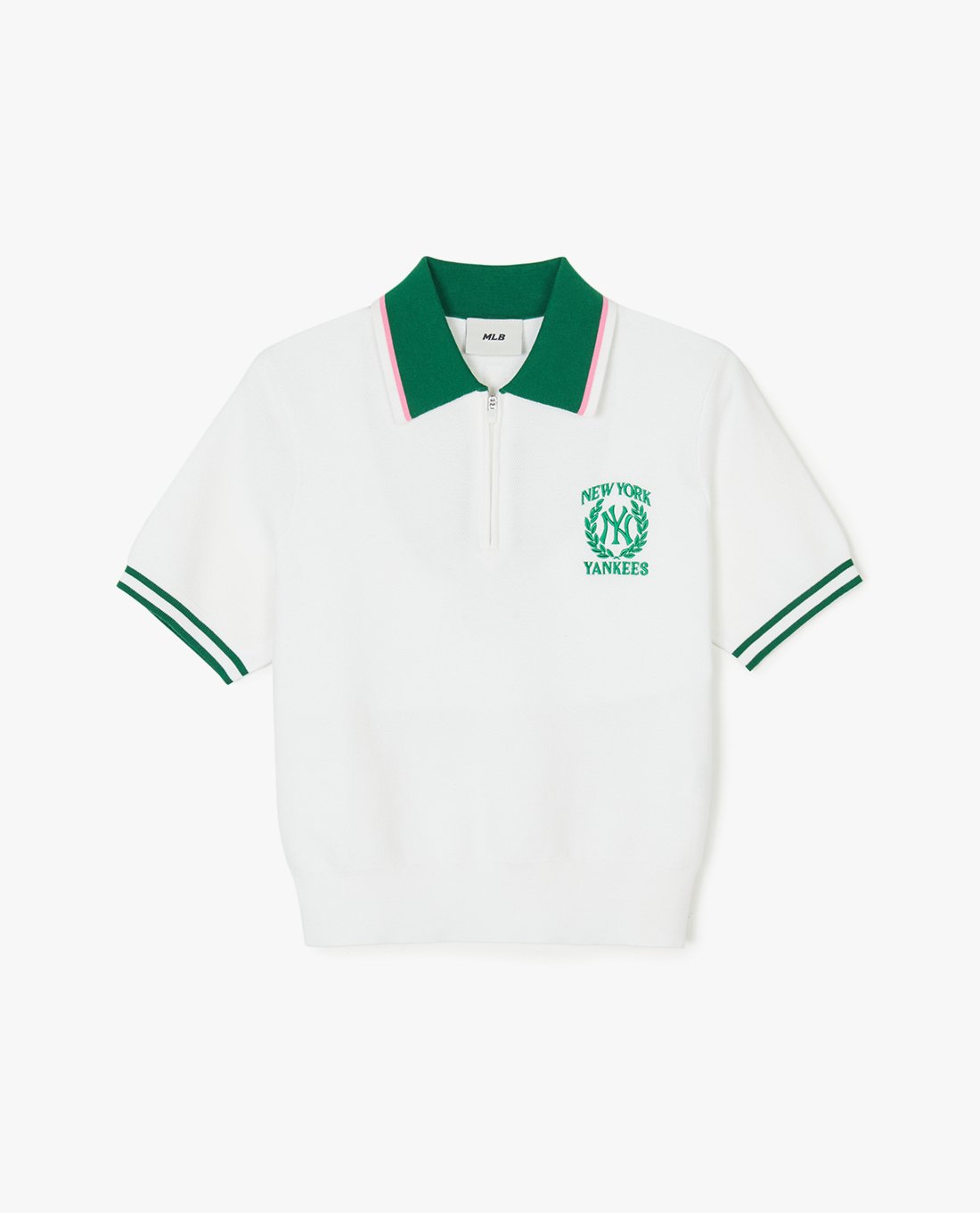 MLB - Áo polo nữ cổ bẻ tay ngắn Sportive Varsity Half Zip Up