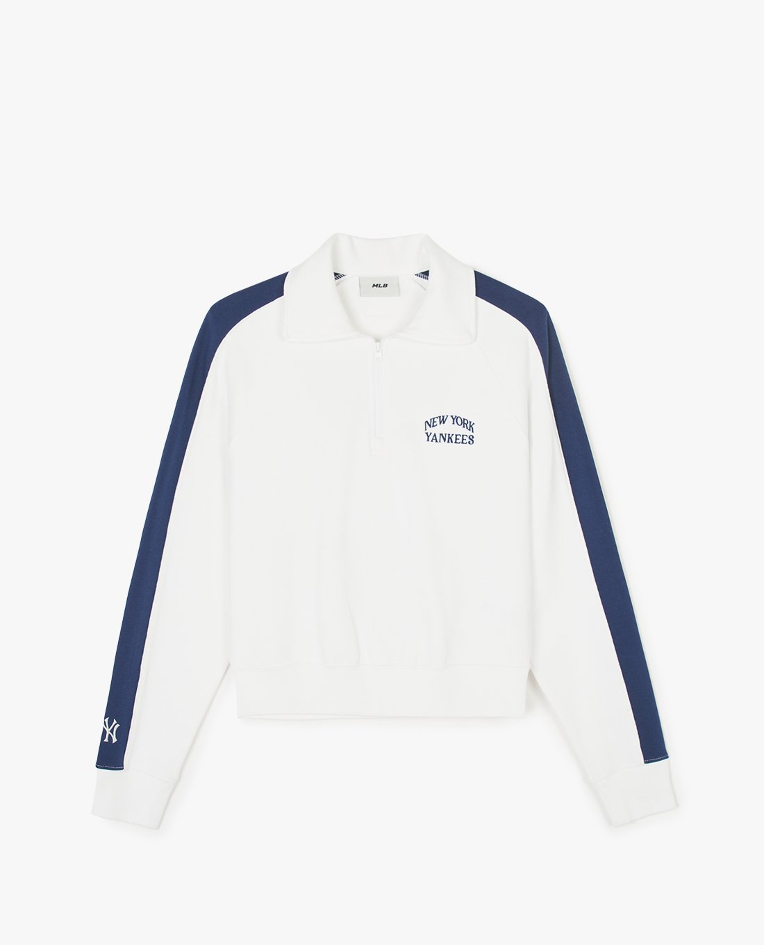 MLB - Áo sweatshirt nữ cổ bẻ tay dài Sportive Varsity Crop Half Zip Up