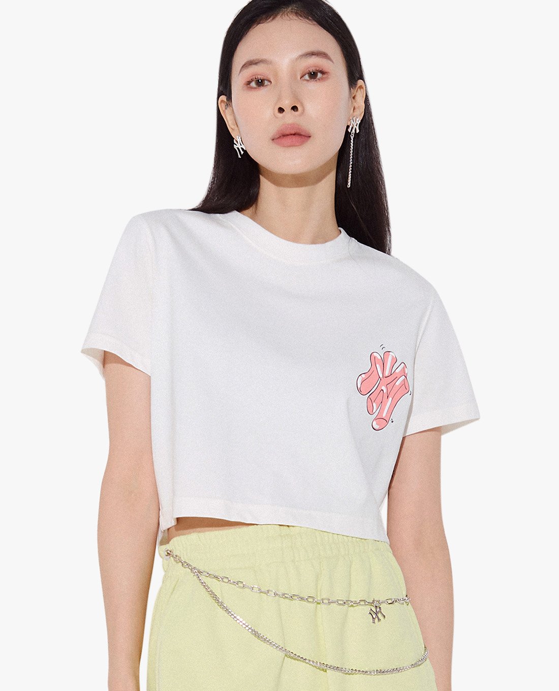 MLB - Áo thun phom suông ngắn tay Checkerboard Back Logo