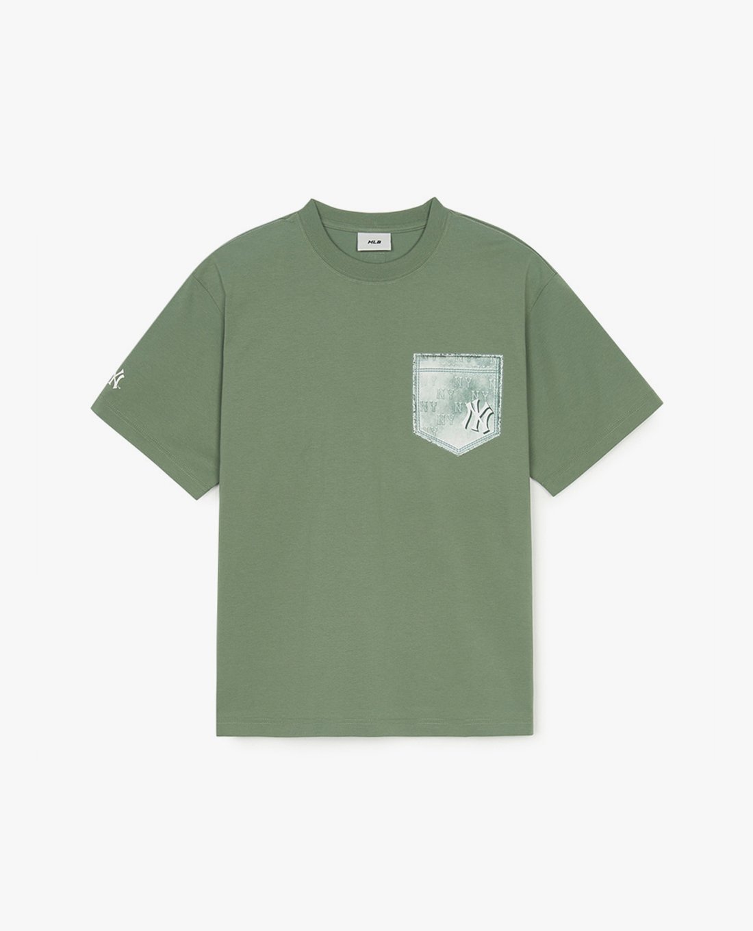 MLB - Áo thun unisex cổ tròn tay ngắn Denim Like Monotive