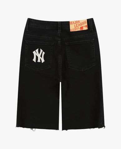  MLB - Quần shorts jeans nữ Biker Denim 
