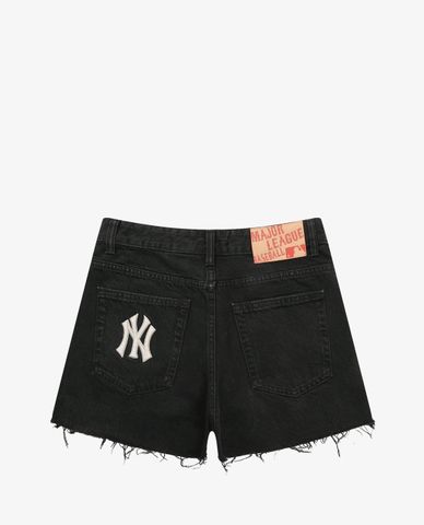  MLB - Quần shorts jeans nữ phối logo thời trang 