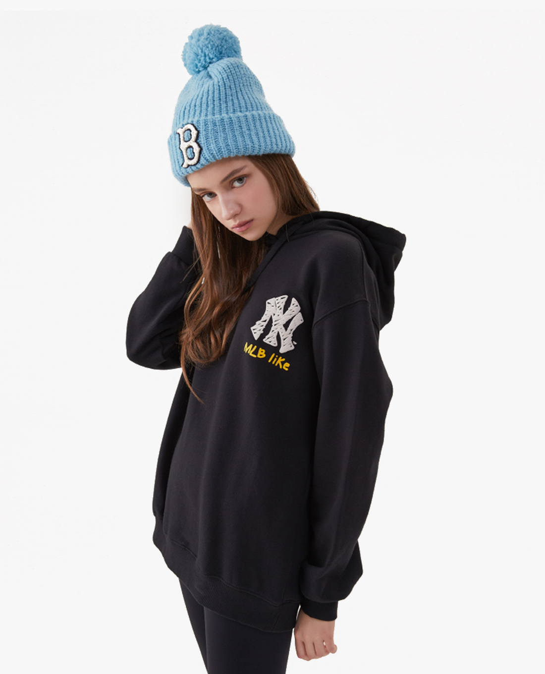 MLB - Áo hoodie tay dài phối mũ trùm MLBLIKE Overfit