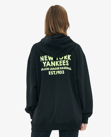  MLB - Áo hoodie tay dài phối mũ trùm phom suông thời trang 