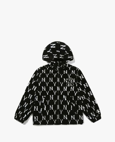  MLB - Áo khoác kiểu phối zip tay dài Monogram Wool Fleece 