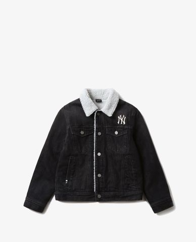  MLB - Áo khoác denim phối lông Big Logo 