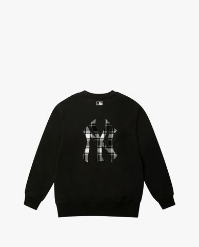  MLB - Áo sweatshirt tay dài cổ tròn Check Back Big Logo 