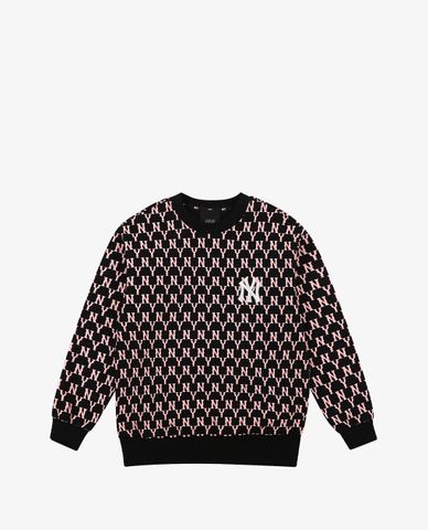  MLB - Áo sweatshirt tay dài cổ tròn Monogram Allover 