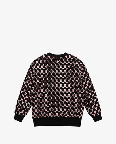  MLB - Áo sweatshirt tay dài cổ tròn Monogram Allover 