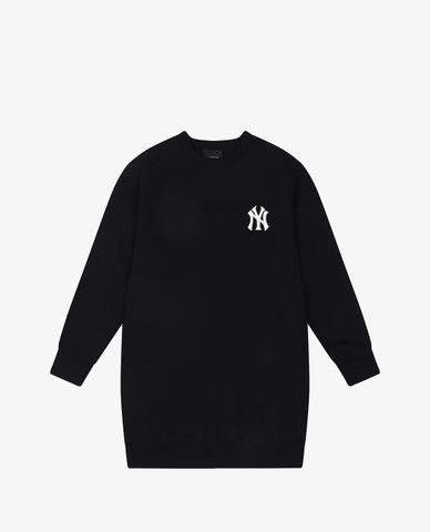  MLB - Đầm mini sweatshirt phom suông tay dài Logo Overfit 
